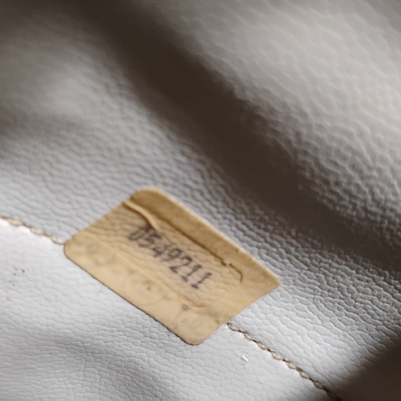 FLASH SALE! Auth CHANEL Shoulder Bag W Chain Strap White Leather Mustard Fabric - Picture 15 of 16